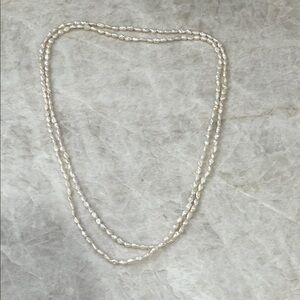 White Freshwater Rice Pearl Necklace